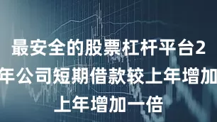 最安全的股票杠杆平台2024年公司短期借款较上年增加一倍